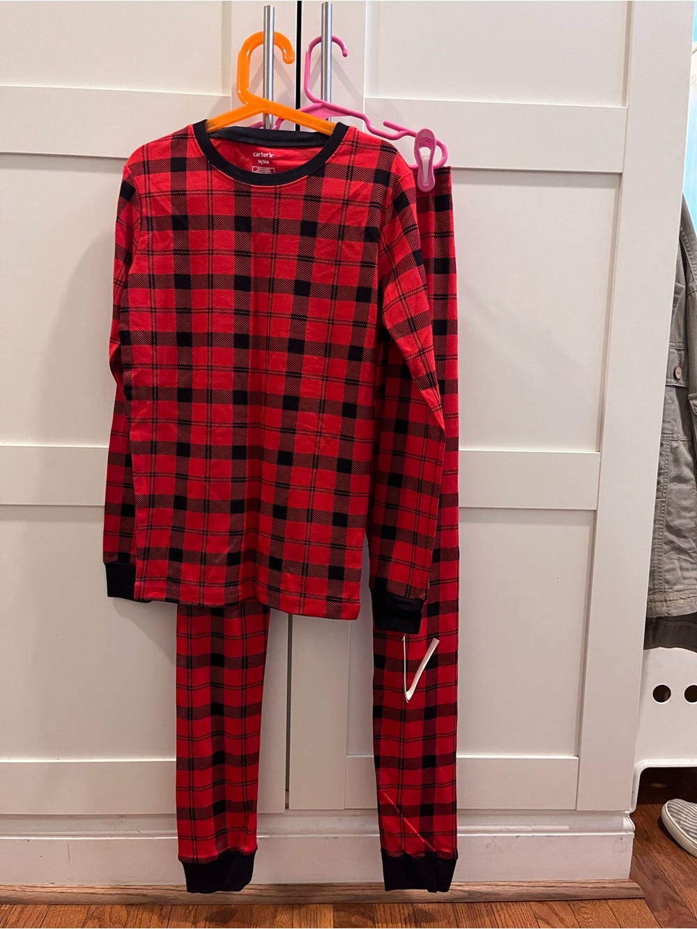 Carter's Red and Black Plaid Kids Pajama Set